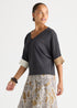 LD+Co Contrast Cuff Top - Graphite