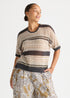 LD+Co Stripe Lace Top - Graphite