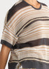 LD+Co Stripe Lace Top - Graphite