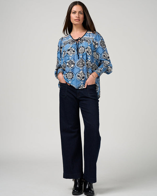 Loobies Story Taj Mahal Blouse - Chambray Multi