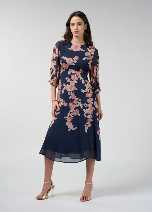 Loobies Story Mirissa Midi Dress - Indigo Multi