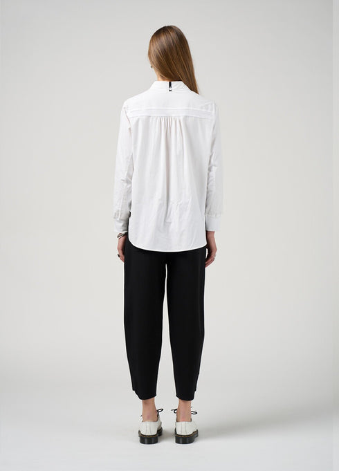 Madly Sweetly Mixed Media Shirt - White