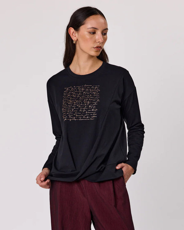 Duo Prism Long Sleeve Tee - Black