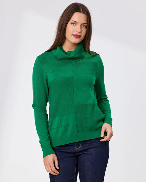 Newport Ollie Rool Neck Merino Jumper - Emerald