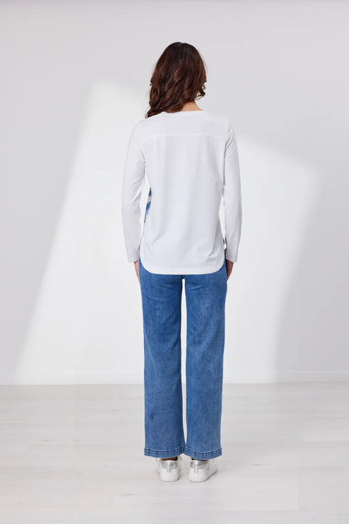 Newport Tempo Long Sleeve Tee- White