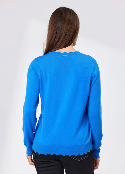 Newport Becky Merino Jumper - Bright Blue