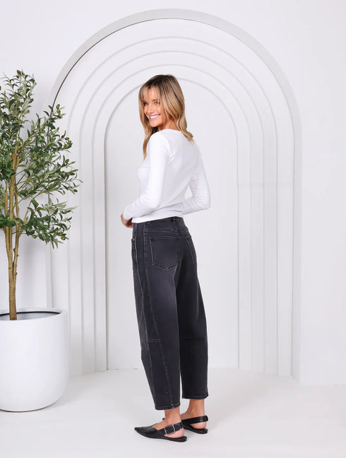 Monaco Toni Barrel Jeans - Black