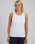 Elm Rib Crew Tank - White