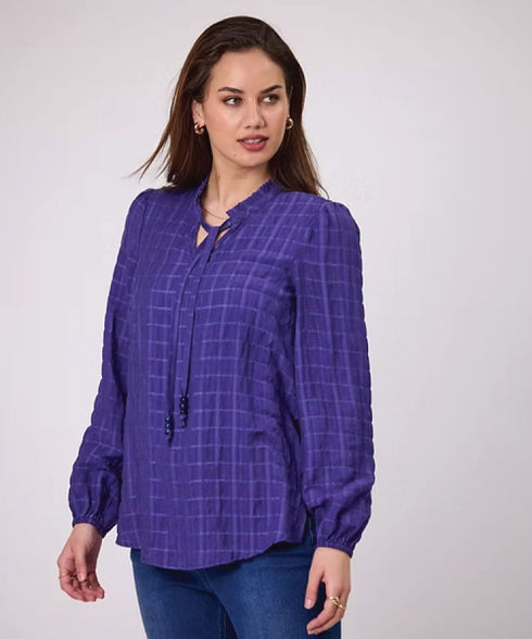 Duo Madi Textured Blouse - Violet