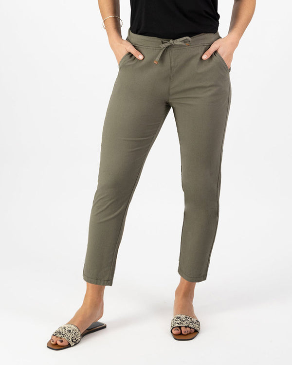 Vassalli 7/8 Elastic Waist Pants 5790 - Army