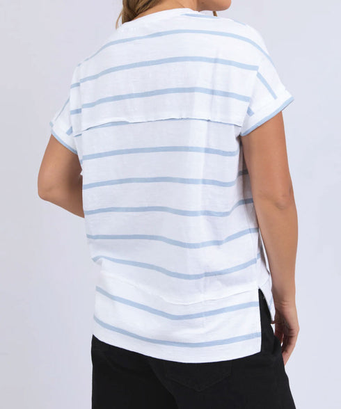 Foxwood Allison Stripe Tee - Sky