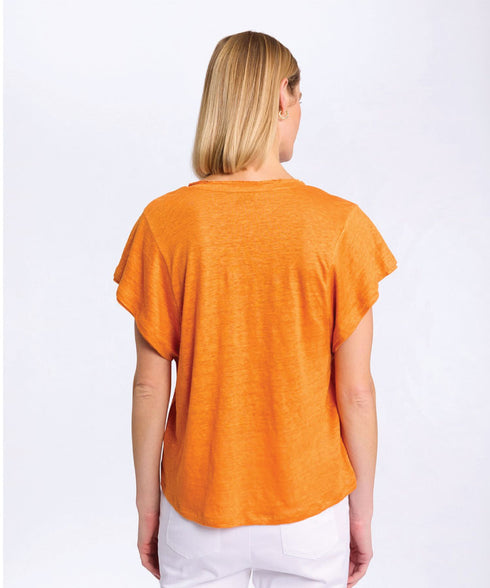 Marco Polo Linen Jersey Tee - Amber Glow