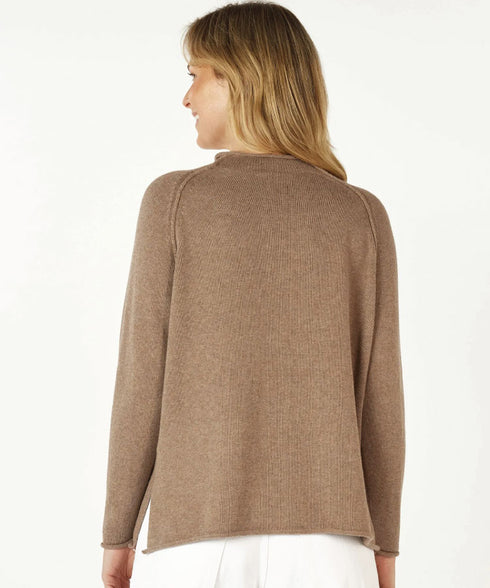 Zaket & Plover Essential Funnel Neck Jumper - Bark