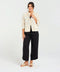 Black Stone Jacquard Zip Front Jacket - Beige Jacquard