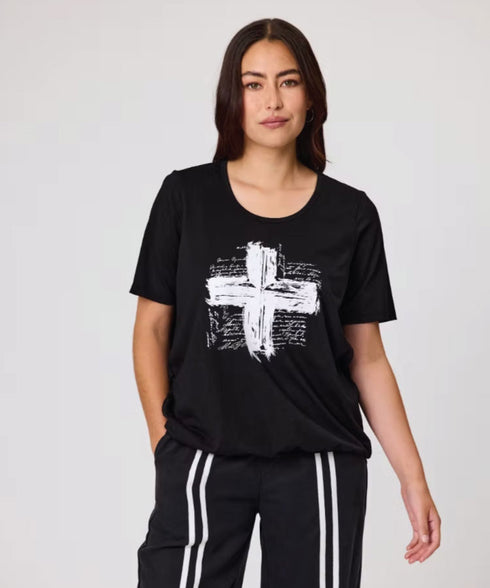 Duo June Pleat Tee - Black