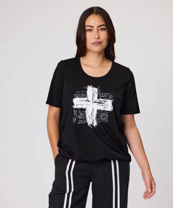 Duo June Pleat Tee - Black