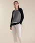 Marco Polo Long Sleeve Patterned Mix Knit - Black/ Oatmeal