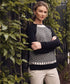 Marco Polo Long Sleeve Patterned Mix Knit - Black/ Oatmeal