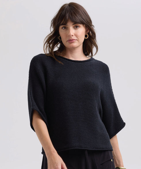 LD+C Textured Jumper LC7764  - Black