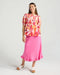 Black Stone Bridget Pin Tuck Top - Print - Mandarin Pink Floral