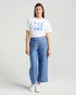 Black Stone Ester Crop Linen Pants - Air Blue