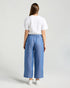 Black Stone Ester Crop Linen Pants - Air Blue