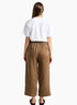 Black Stone Ester Crop Linen Pants -  Cappuchino
