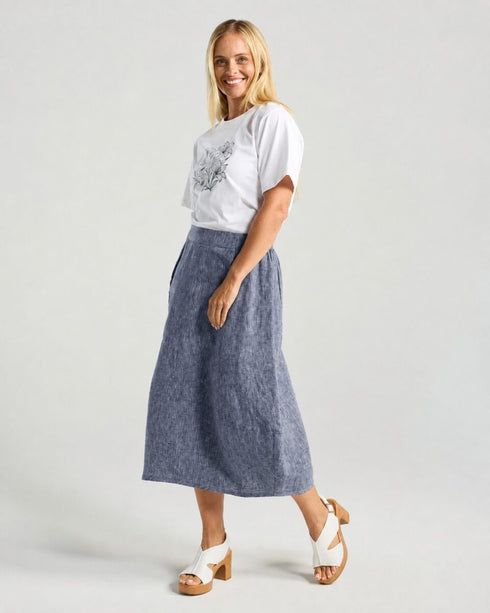 Black Stone Iris Bubble Skirt - Black Cross Dye
