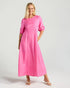Black Stone Lorella Contrast Puff Sleeve Dress - Cashmere Rose