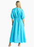 Black Stone Lorella Contrast Puff Sleeve Dress - Hawaiian Blue