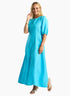 Black Stone Lorella Contrast Puff Sleeve Dress - Hawaiian Blue