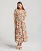 Black Stone Valentina V Neck Print Dress - Tropical Muse