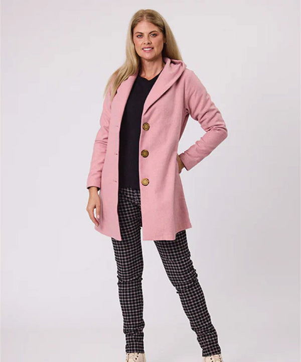 Demoracy MacKenzie Hooded Coat - Pale Pink