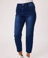 Classified Knit Denim 7/8 Jean with Brooch Detail