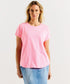 Betty Basics Hailey Short Sleeve Tee - Bright Pink