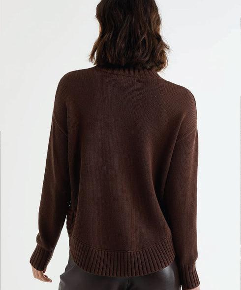 LD + C Chunky Cotton Jumper - Chocolate