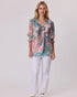 Classified Aurora Peasant Top - Coral
