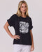 Classified Pearl Flower Lace Tee - Black