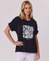Classified Pearl Flower Lace Tee - Black