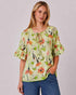 Classified Riviera Print Top - Lime
