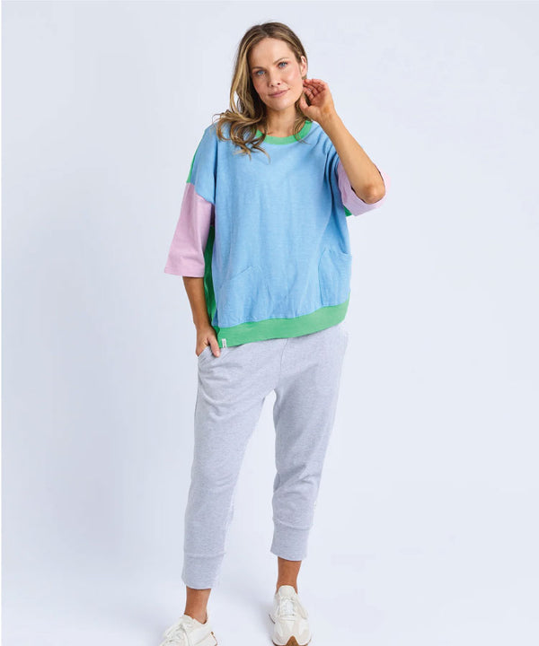 Elm Mazie Colour Block Sweat -  Blue