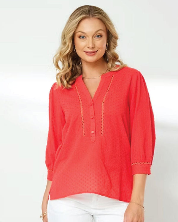 Newport Kent Textured Shirt - Coral