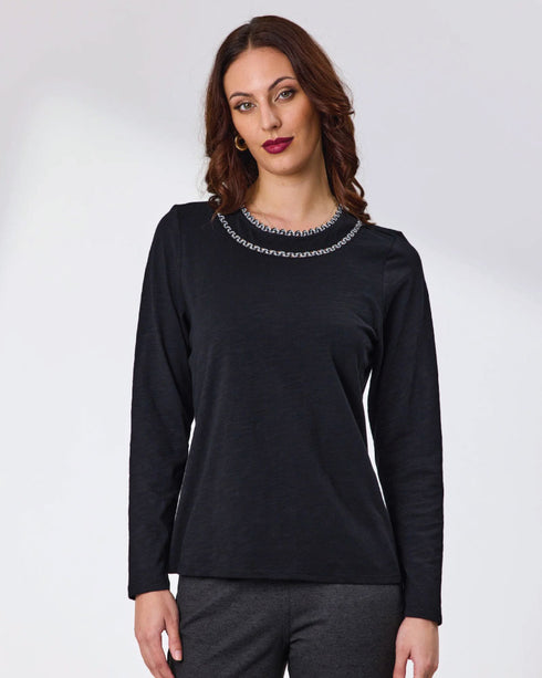 Newport Cove Long Sleeve Tee - Black