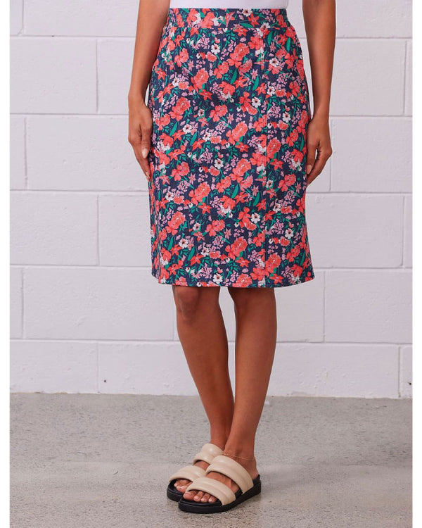 Newport Carson Printed Skirt - Navy Floral