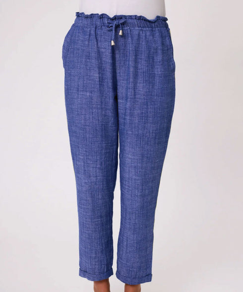 Classified Venice Viscoes Linen Pant - Denim Colour