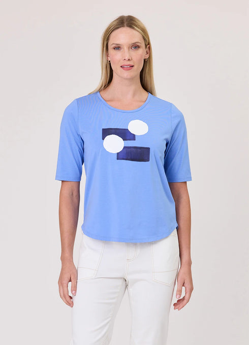 Duo Essential Blue Abstract Tee