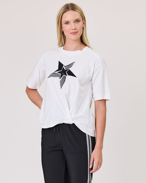 Duo Paige Tee - White with Black Star