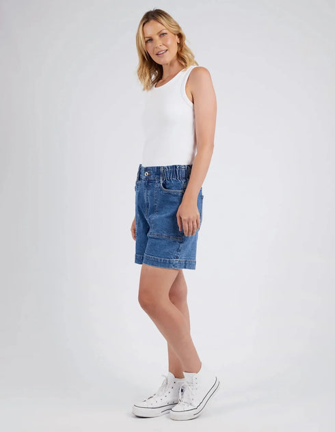 Elm Atlas Denim Short - Dark Blue