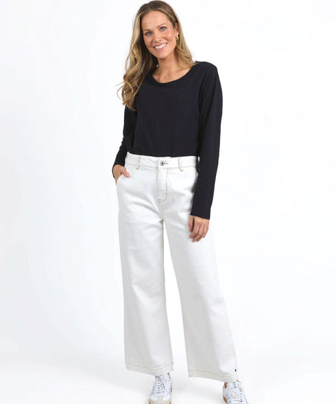 Elm Izzy Wide Leg Jeans - Vintage White