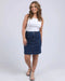 Elm Lennox Midi Denim Skirt - Dark Blue